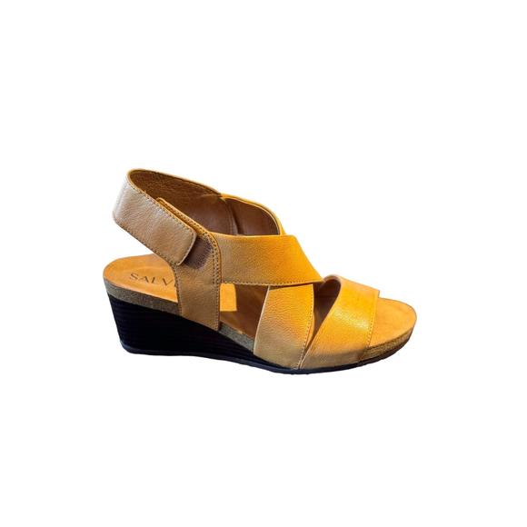 NEW SALVIA women's robyn wedge sandal in butterscotch - Picture 1 of 2